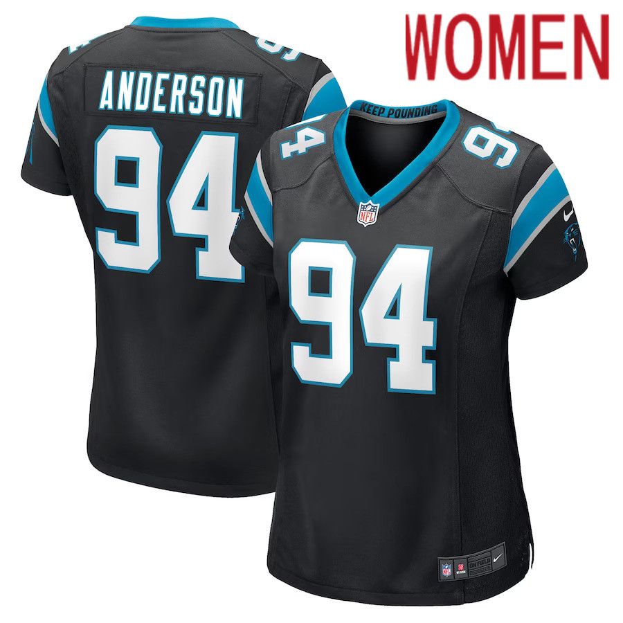 Women Carolina Panthers 94 Henry Anderson Nike Black Game Player NFL Jersey